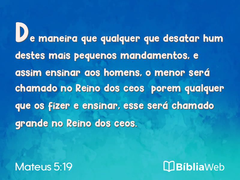 Mateus 5:19 em imagem para compartilhar