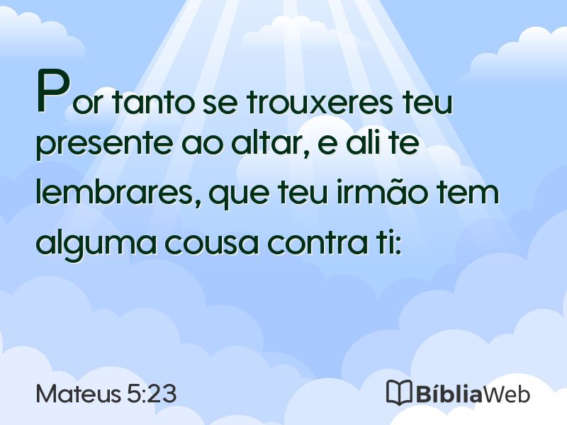 Mateus 5:23 em imagem para compartilhar