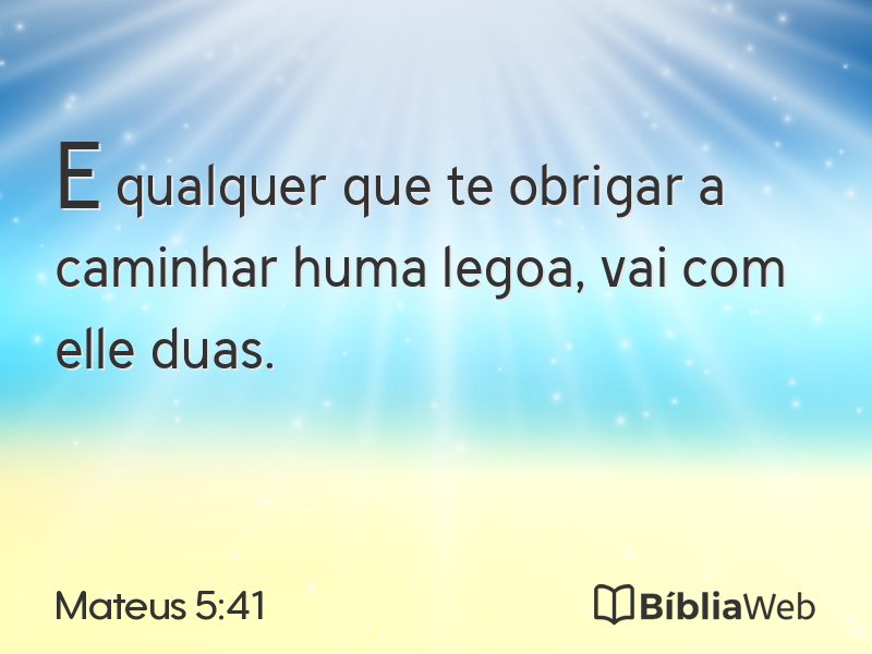 Mateus 5:41 em imagem para compartilhar