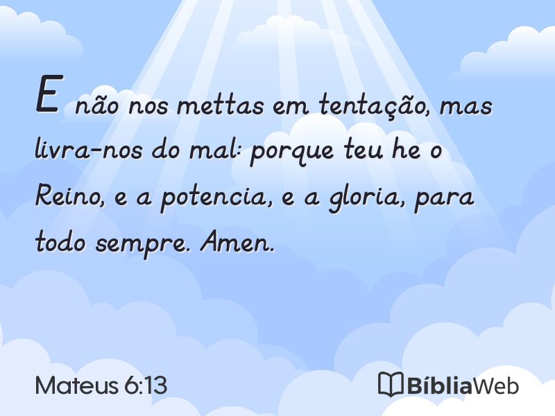 Mateus 6:13 em imagem para compartilhar