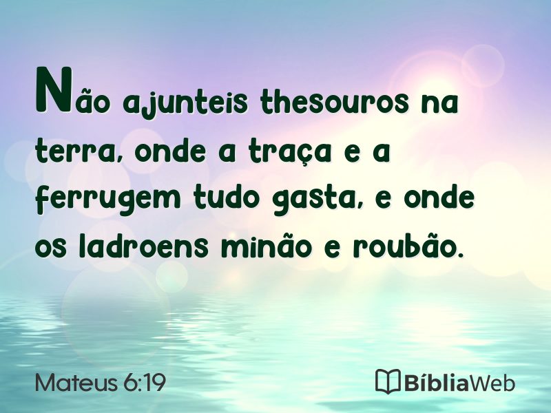 Mateus 6:19 em imagem para compartilhar