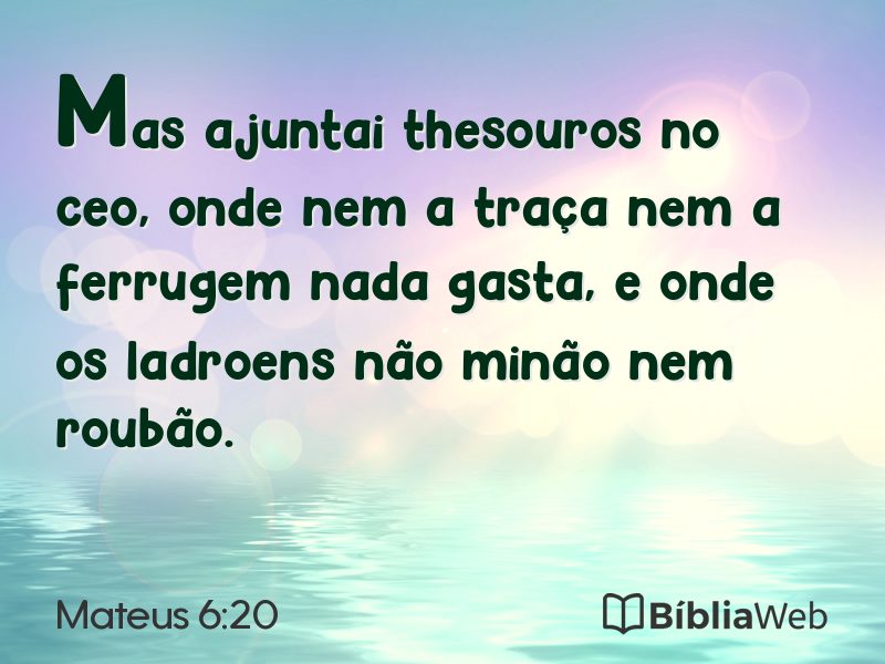 Mateus 6:20 em imagem para compartilhar
