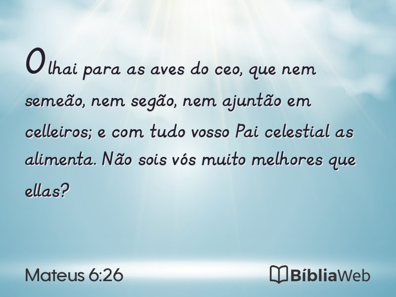 Mateus 6:26 em imagem para compartilhar