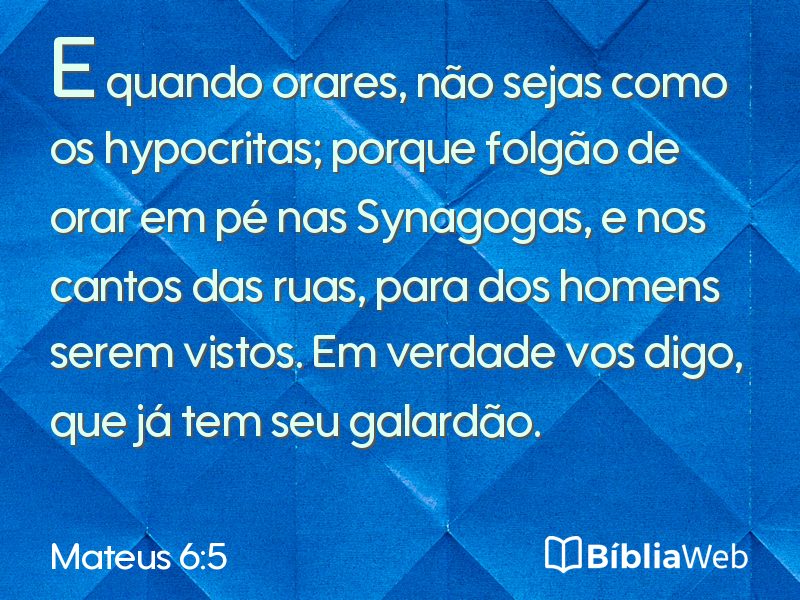Mateus 6:5 em imagem para compartilhar