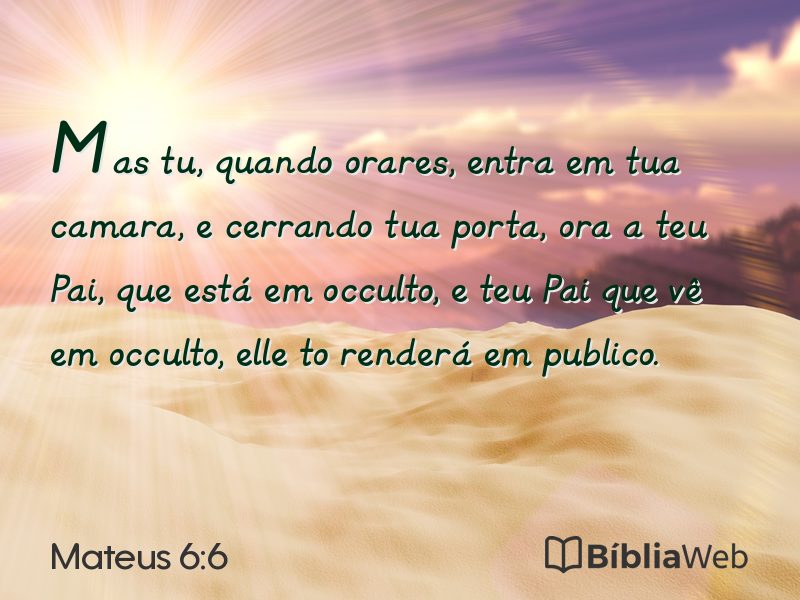 Mateus 6:6 em imagem para compartilhar