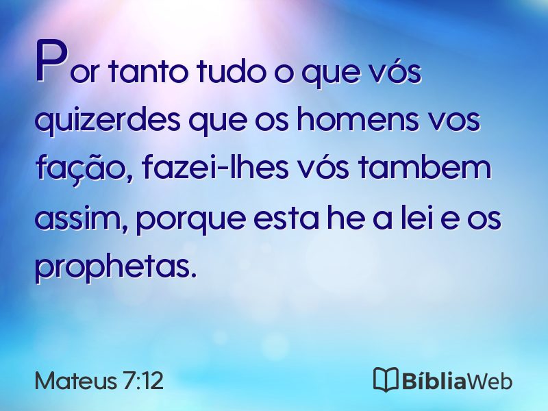 Mateus 7:12 em imagem para compartilhar