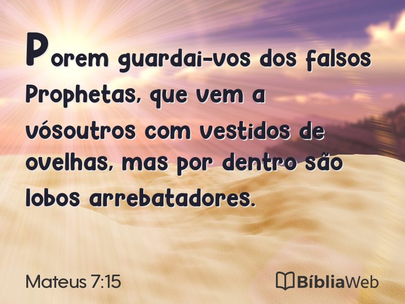 Mateus 7:15 em imagem para compartilhar