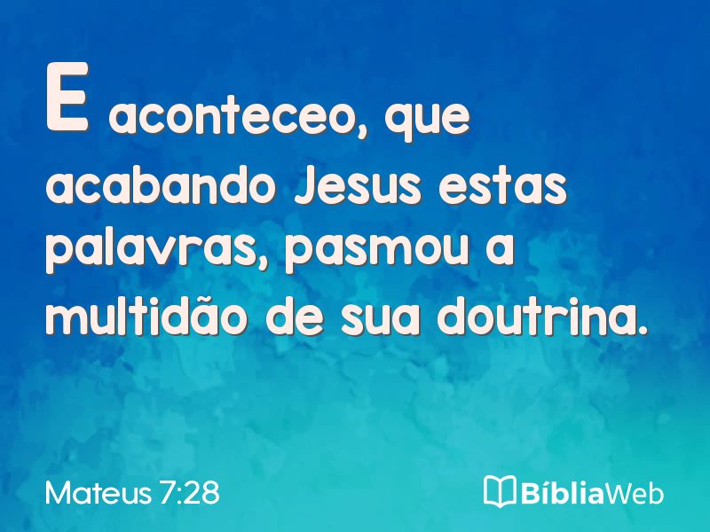 Mateus 7:28 em imagem para compartilhar