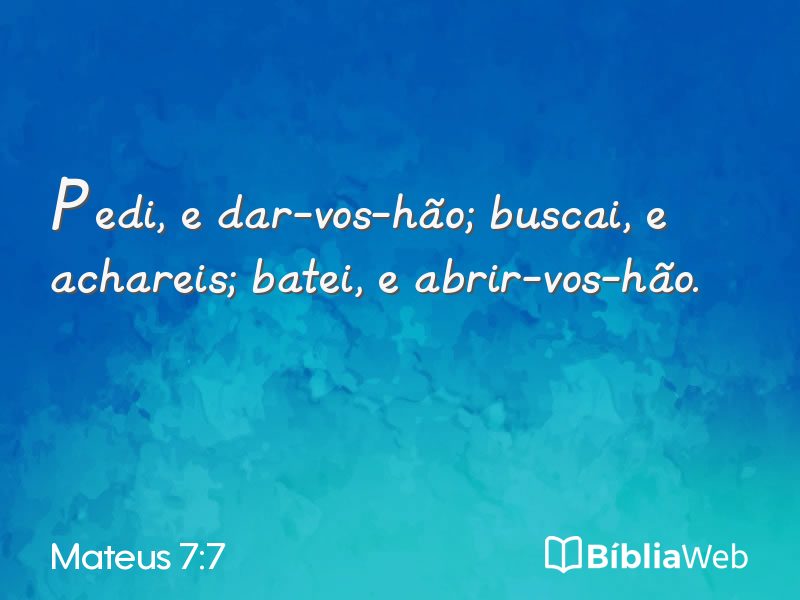 Mateus 7:7 em imagem para compartilhar