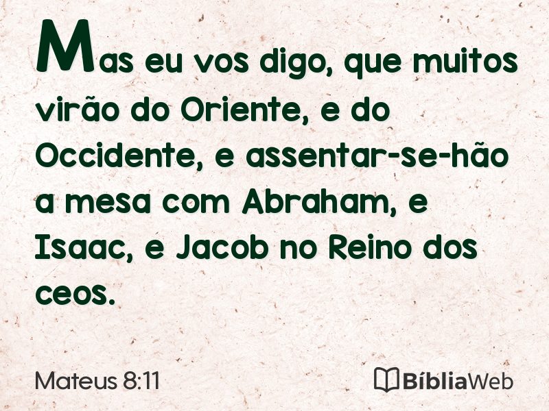 Mateus 8:11 em imagem para compartilhar