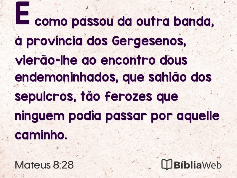 Mateus 8:28 em imagem para compartilhar