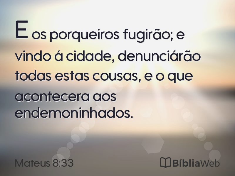 Mateus 8:33 em imagem para compartilhar
