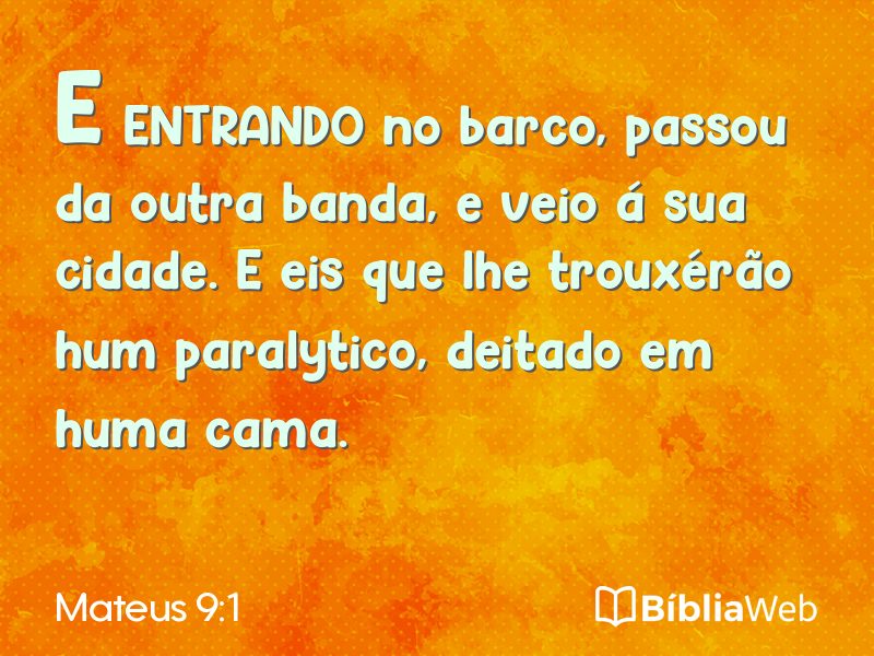 Mateus 9:1 em imagem para compartilhar