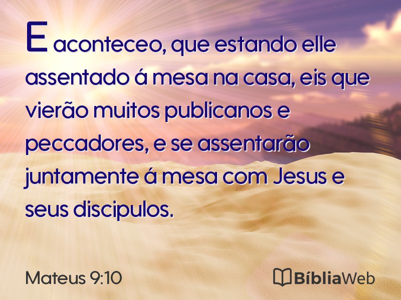 Mateus 9:10 em imagem para compartilhar