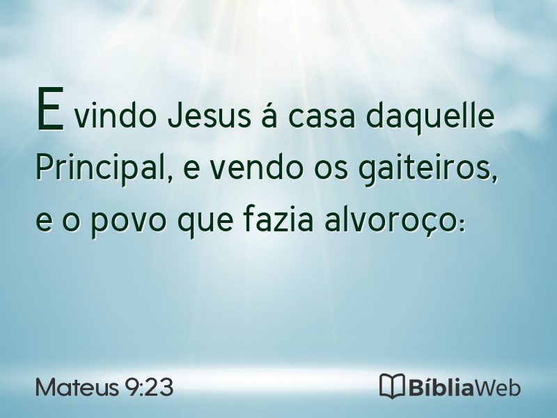 Mateus 9:23 em imagem para compartilhar