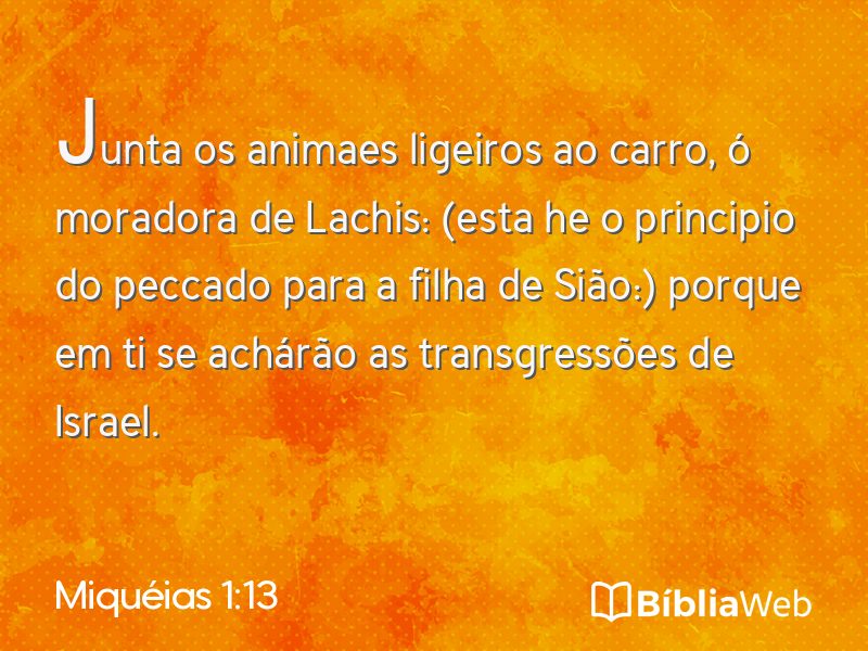 Miquéias 1:13 em imagem para compartilhar