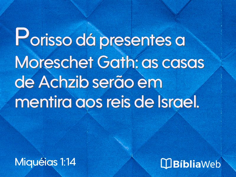 Miquéias 1:14 em imagem para compartilhar