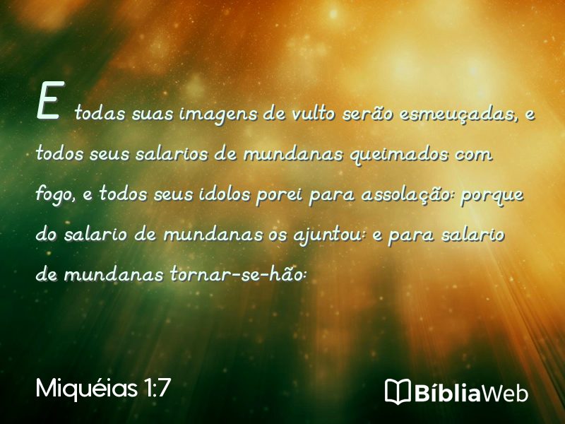 Miquéias 1:7 em imagem para compartilhar