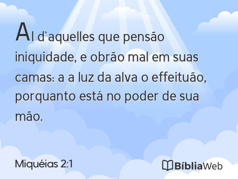 Miquéias 2:1 em imagem para compartilhar