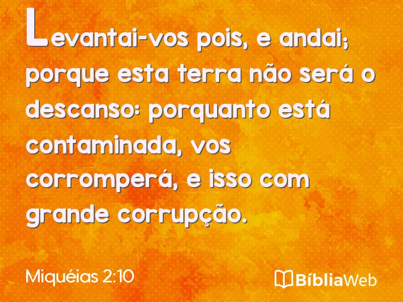 Miquéias 2:10 em imagem para compartilhar