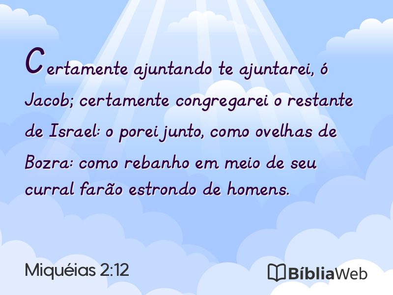 Miquéias 2:12 em imagem para compartilhar