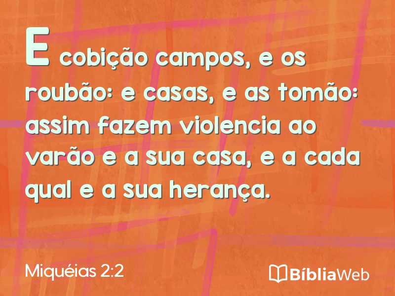 Miquéias 2:2 em imagem para compartilhar