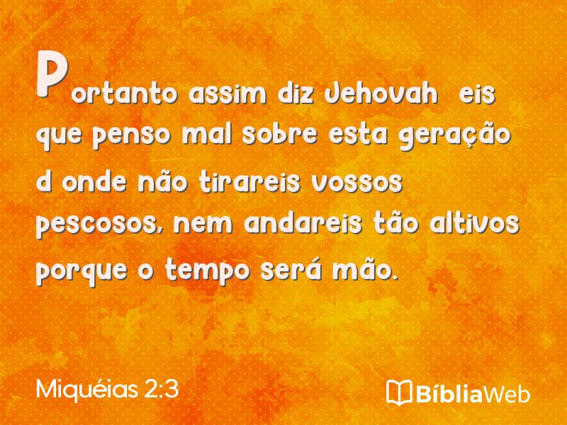 Miquéias 2:3 em imagem para compartilhar