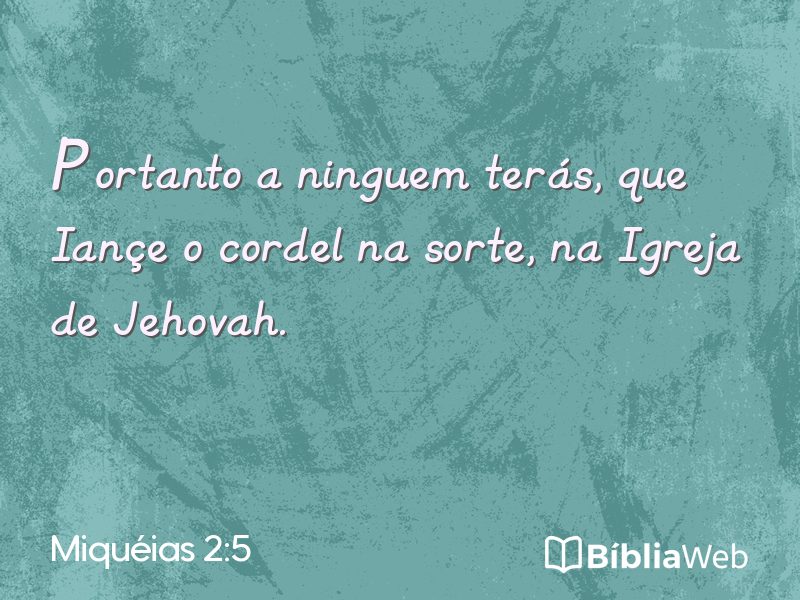 Miquéias 2:5 em imagem para compartilhar