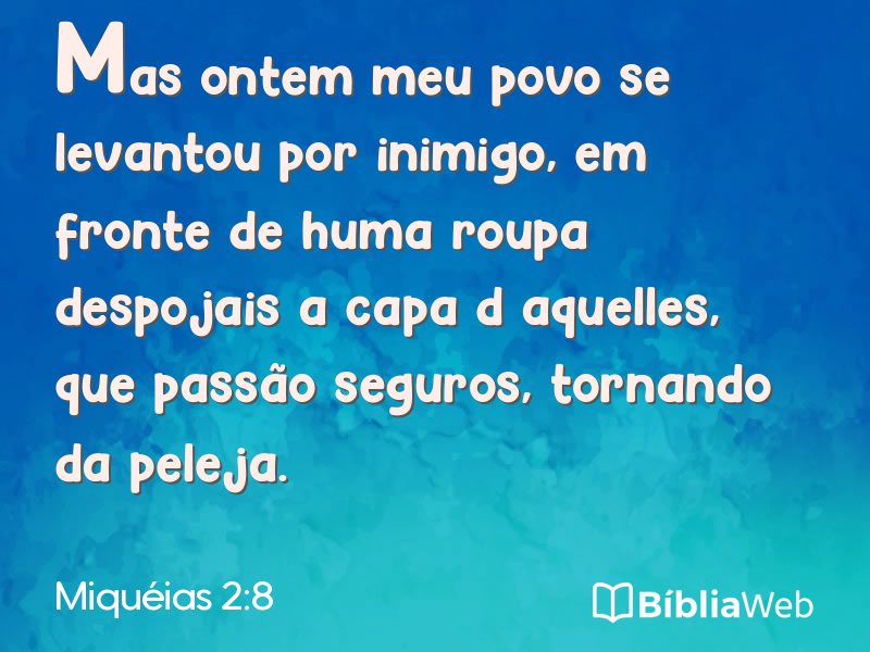 Miquéias 2:8 em imagem para compartilhar