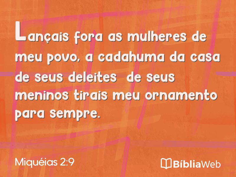 Miquéias 2:9 em imagem para compartilhar