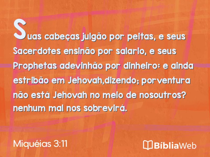 Miquéias 3:11 em imagem para compartilhar