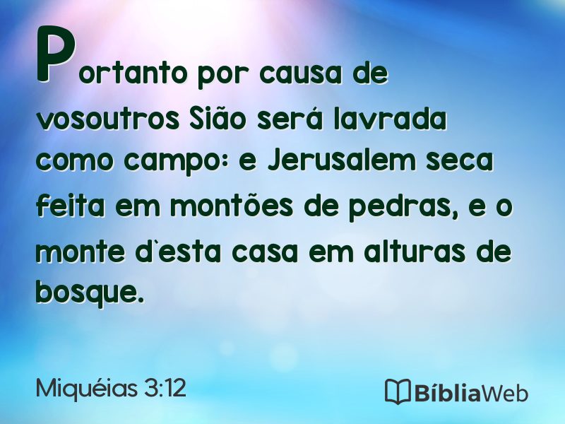 Miquéias 3:12 em imagem para compartilhar