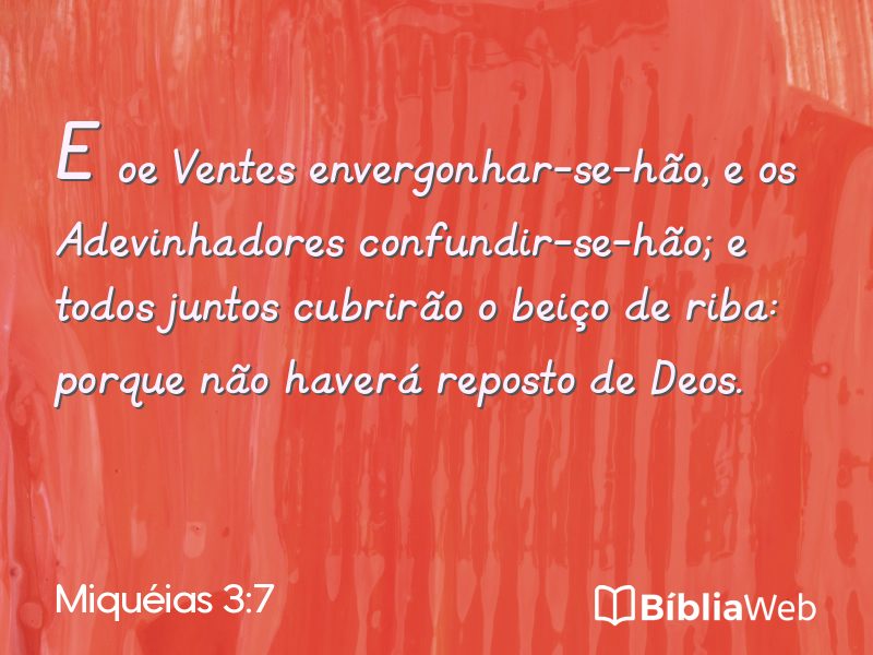 Miquéias 3:7 em imagem para compartilhar