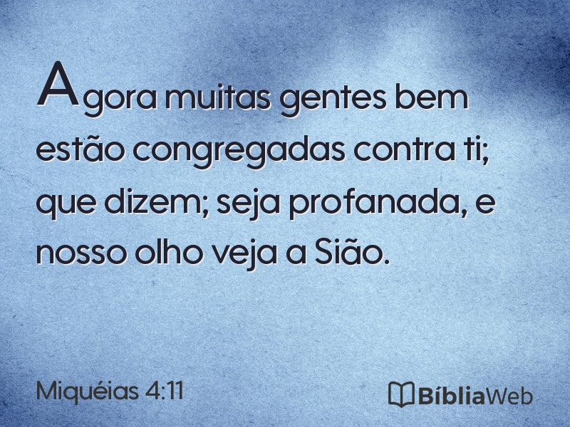 Miquéias 4:11 em imagem para compartilhar