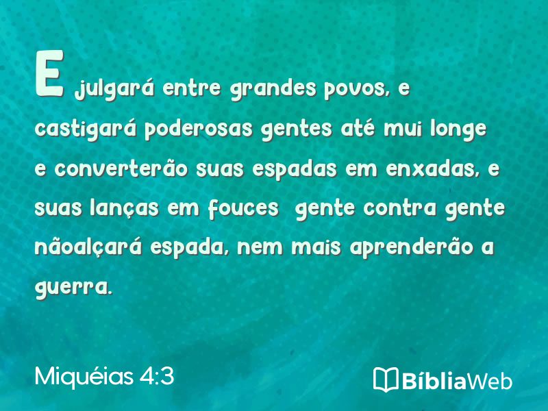 Miquéias 4:3 em imagem para compartilhar