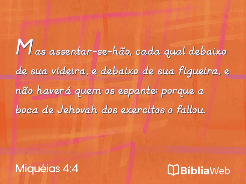 Miquéias 4:4 em imagem para compartilhar