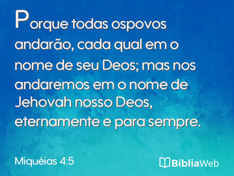Miquéias 4:5 em imagem para compartilhar