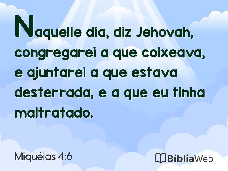 Miquéias 4:6 em imagem para compartilhar