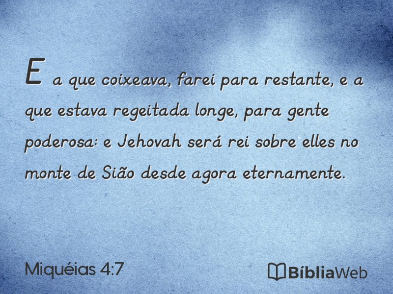 Miquéias 4:7 em imagem para compartilhar
