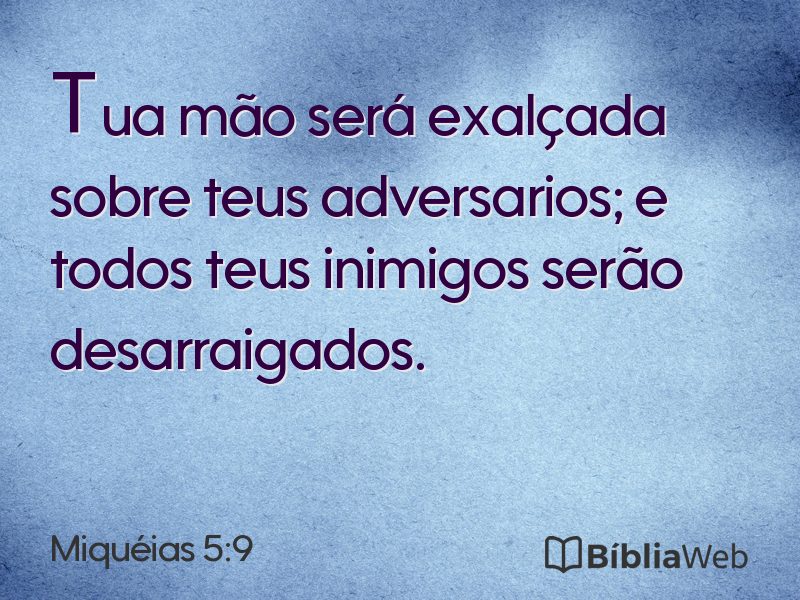 Miquéias 5:9 em imagem para compartilhar