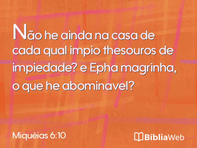 Miquéias 6:10 em imagem para compartilhar