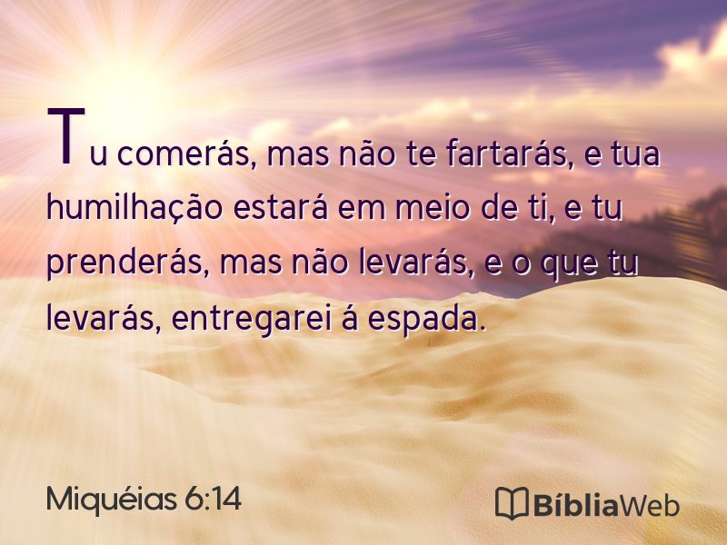Miquéias 6:14 em imagem para compartilhar