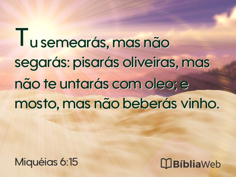 Miquéias 6:15 em imagem para compartilhar