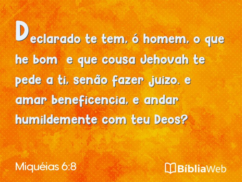 Miquéias 6:8 em imagem para compartilhar