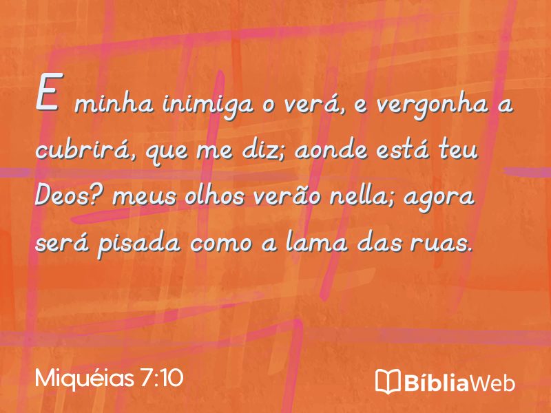Miquéias 7:10 em imagem para compartilhar