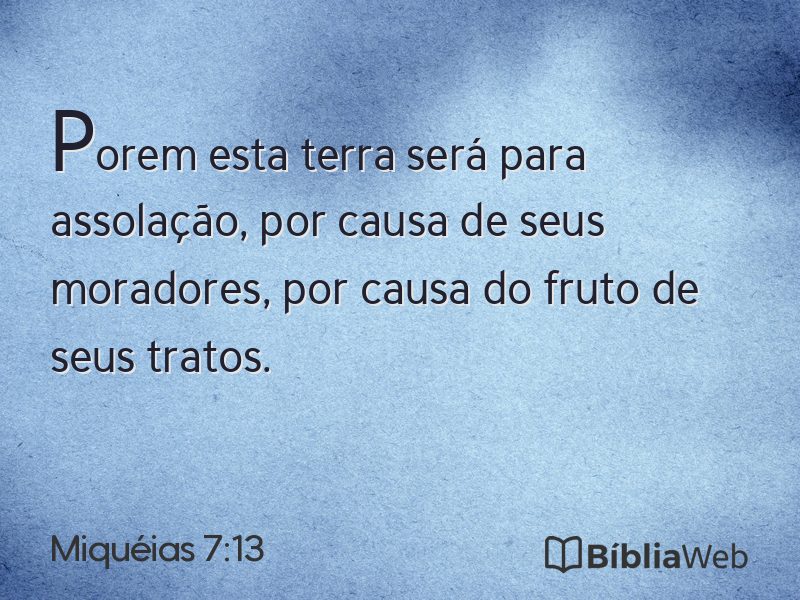 Miquéias 7:13 em imagem para compartilhar