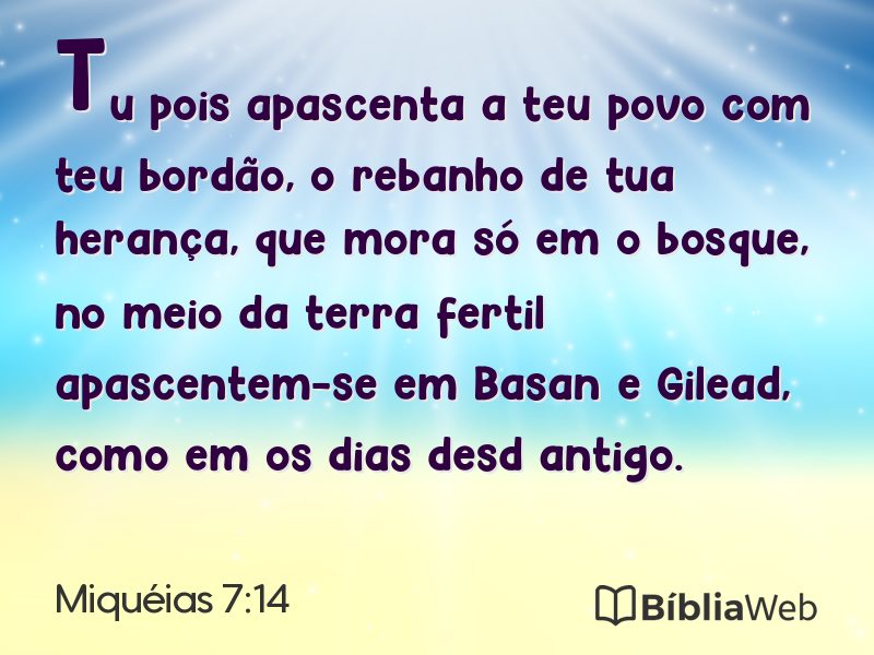 Miquéias 7:14 em imagem para compartilhar
