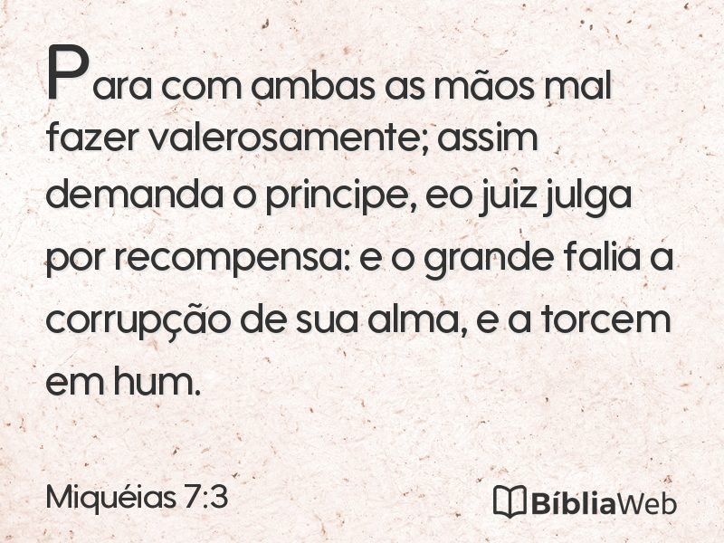 Miquéias 7:3 em imagem para compartilhar