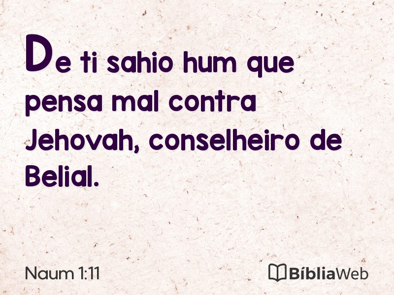 Naum 1:11 em imagem para compartilhar