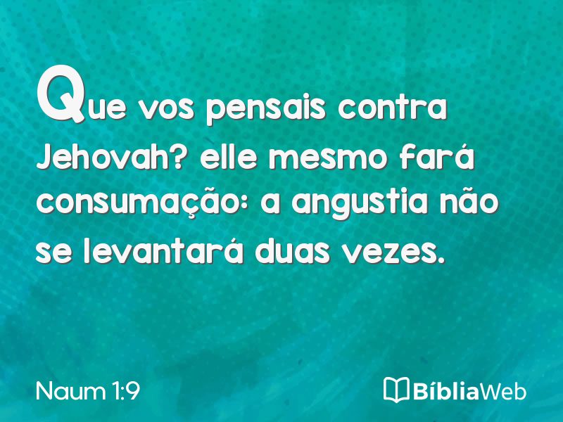 Naum 1:9 em imagem para compartilhar